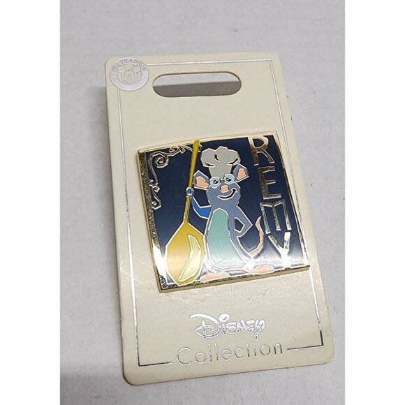 New Disney Remy Enamel Pin Square Design With Paddle - Picture 2 of 5